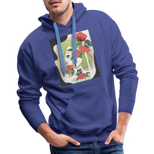 Girl with Rose Vine - Men's Premium Hoodie