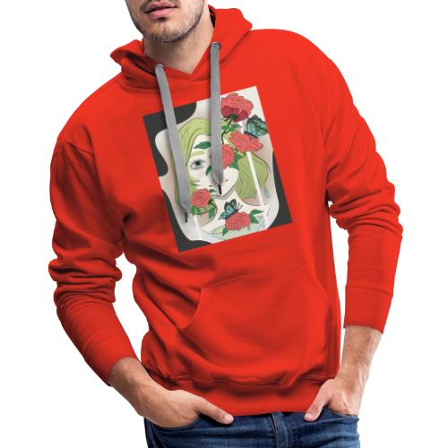Girl with Rose Vine - Men's Premium Hoodie