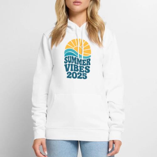 Summer Vibes 2025 Retro Sunset T-Shirt | Fun Beach - Men's Premium Hoodie