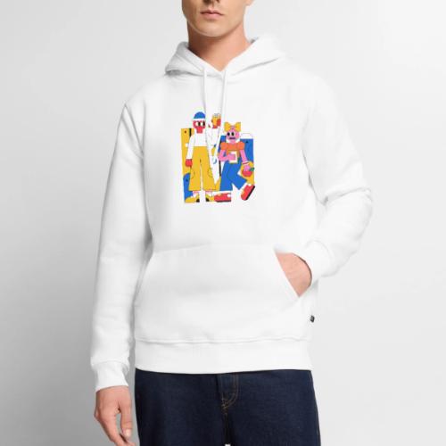 Bold Geometric Duo Pop Art - Men's Premium Hoodie
