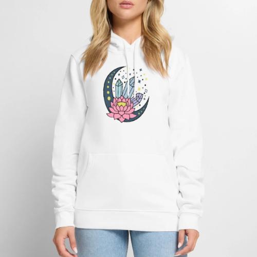 Half A Moon, Healing Crystals Lotus Flower - Men's Premium Hoodie