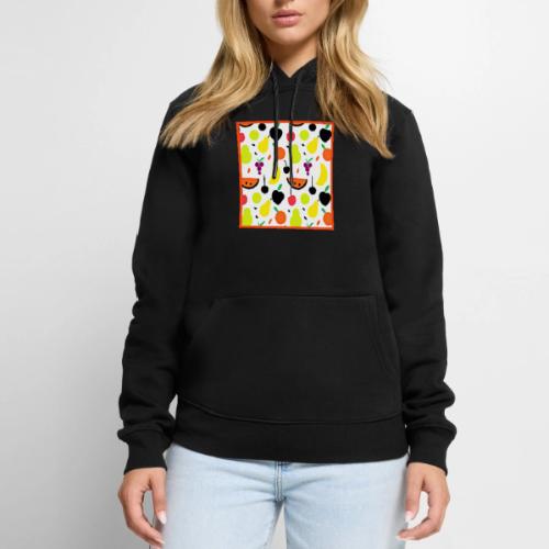 Tropical Glow Neon Fruit Pattern - Men's Premium Hoodie