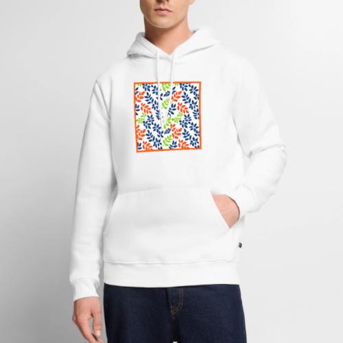 Stylish Elegance in Leaves Pattern - Men's Premium Hoodie