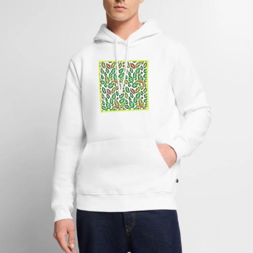 Vivid Color Burst Leaves Pattern - Men's Premium Hoodie