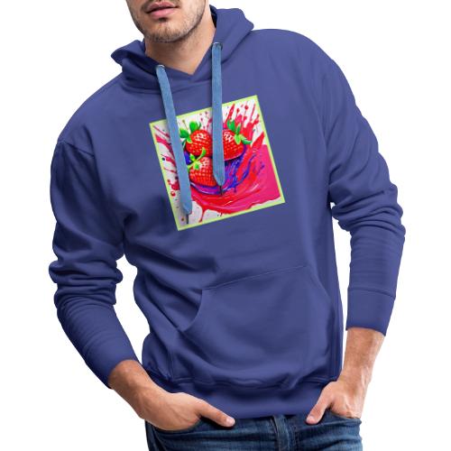 Vibrant Strawberry Splash - Men's Premium Hoodie