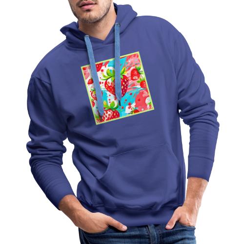 Strawberry Splash Pattern - Men's Premium Hoodie
