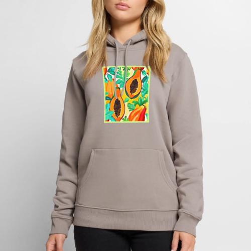 Tropical Papaya Pop Art - Men's Premium Hoodie