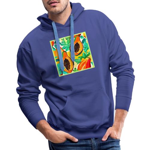 Tropical Papaya Pop Art - Men's Premium Hoodie