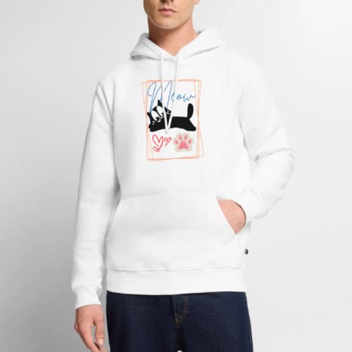 Meow Cat Paw Cute Kitty Lover Design - Men's Premium Hoodie
