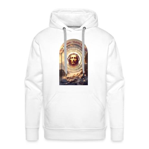 Easter He Is Risen Sacred Face T Shirt, wife Gift - Men's Premium Hoodie