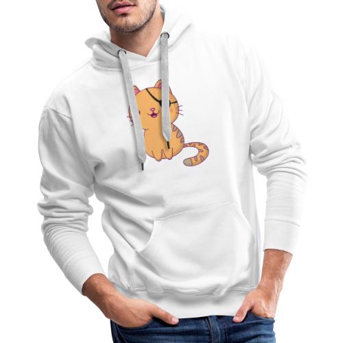 Cat with 3D glasses doing Vision Therapy! - Men's Premium Hoodie
