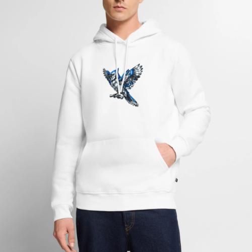 Silver Blue Jay Open Wing Perch - Men's Premium Hoodie
