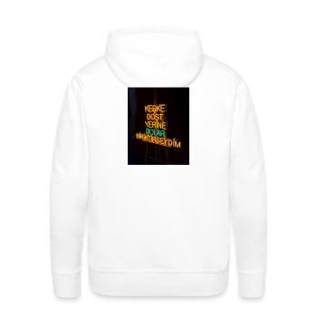 Dost Yerine Dolar Neon Sözü - Men's Premium Hoodie - white - Back - Nico (187cm)