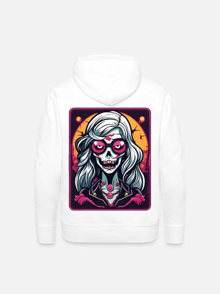 zombie girl - Men's Premium Hoodie - white