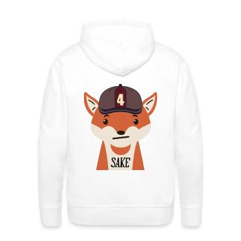 Playful 'For Sake' Pun Shirt | Witty Animal Lover - Men's Premium Hoodie - white - Back - Nico (187cm)