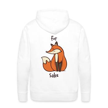 Funny 'For Sake' Design Shirt | Playful Animal Tee - Men's Premium Hoodie - white - Back - Nico (187cm)