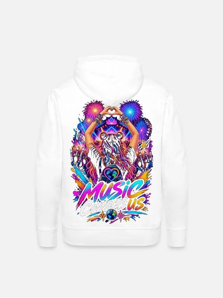 Music Connects Us - Men's Premium Hoodie - white