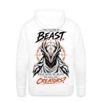 Celestial Forge Guardian - Men's Premium Hoodie - white - Back - Nico (187cm)