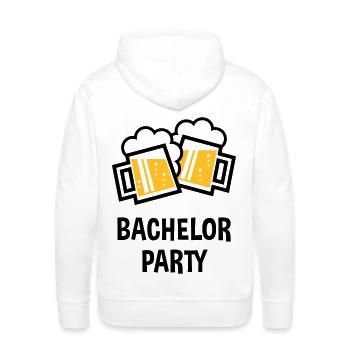 Enterrement de vie de garçon (enterrement de vie de garçon Chope de bière bavaroise 2C) - Molleton à capuche Premium pour homme - blanc - Dos - Nico (187cm)