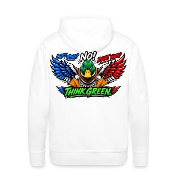 Left Wing Right Wing? No! Think Green - Men's Premium Hoodie - white - Back - Nico (187cm)