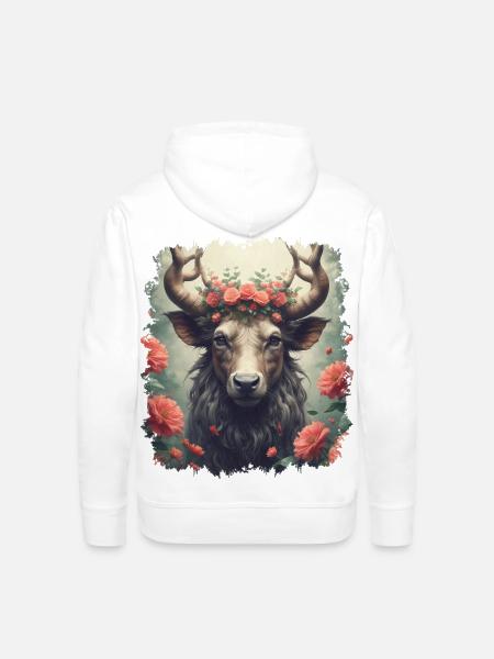 deer - Men's Premium Hoodie - white