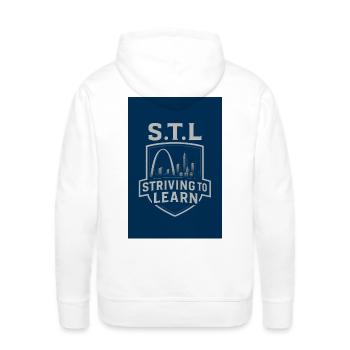 S.T.L Striving To Learn Crest - Men's Premium Hoodie - white - Back - Nico (187cm)