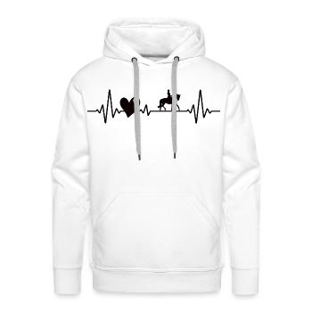 Horse heartbeat equestrian pony gift - Men's Premium Hoodie - white - Front - Liam (192cm)