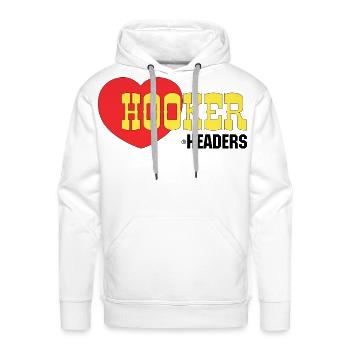 Hooker Headers - Men's Premium Hoodie - white - Front - Liam (192cm)