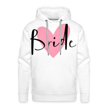 Bride pink heart hen party - Men's Premium Hoodie - white - Front - Liam (192cm)