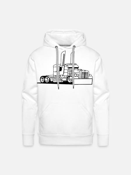 Comic style truck - Men's Premium Hoodie - white