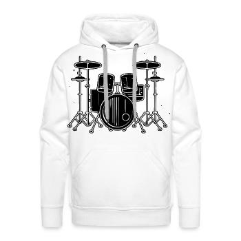 Drum Kit - Men's Premium Hoodie - white - Front - Liam (192cm)