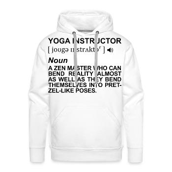 Yoga Instructor Meaning - Men's Premium Hoodie - white - Front - Liam (192cm)