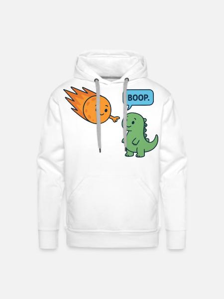Meteor Buddy and Dino Boop - Men's Premium Hoodie - white
