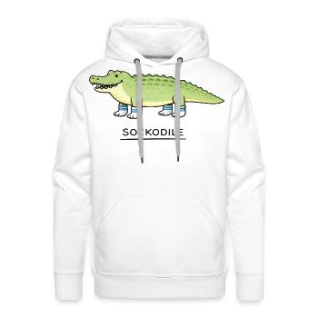 Sockodile Crocodile Sock Cartoon - Men's Premium Hoodie - white - Front - Liam (192cm)