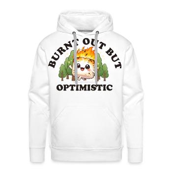 Burnt Out But Optimistic - Men's Premium Hoodie - white - Front - Liam (192cm)