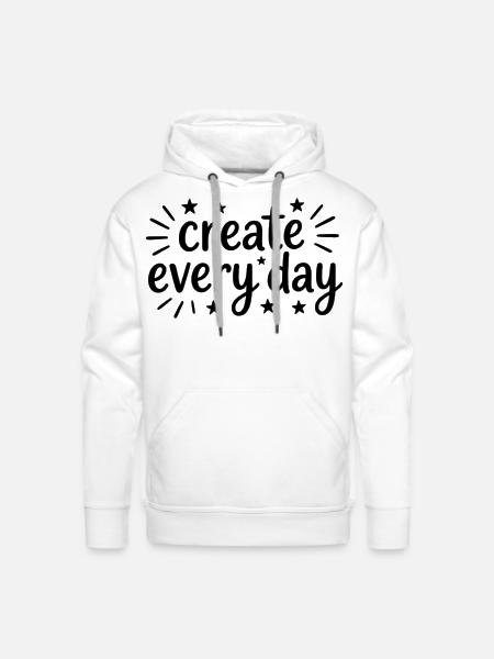 Create Every Day Hand Lettering - Men's Premium Hoodie - white