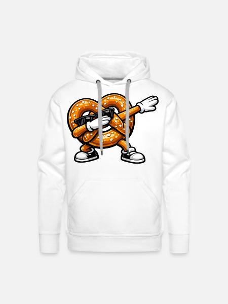 Dabbing Pretzel - Men's Premium Hoodie - white