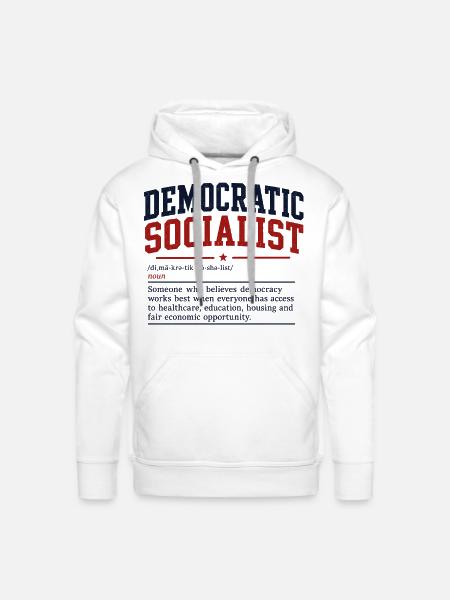 Democratic Socialist Tee Design - Men's Premium Hoodie - white