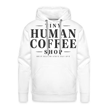 Tiny Human Coffee Shop Shirt | Funny Breastfeeding - Men's Premium Hoodie - white - Front - Liam (192cm)
