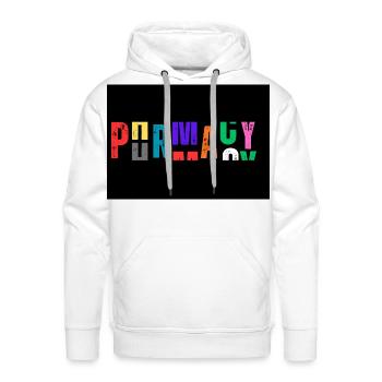 Colorblock Party Typography - Men's Premium Hoodie - white - Front - Liam (192cm)