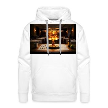 Atomic Mushrooms Dish - Men's Premium Hoodie - white - Front - Liam (192cm)