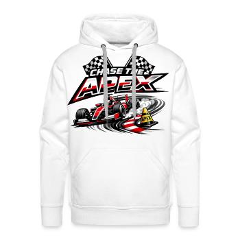 Chase the Apex Racing Graphic - Men's Premium Hoodie - white - Front - Liam (192cm)