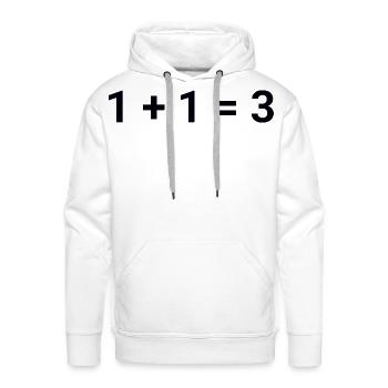 1 Plus 1 Equals 3 Funny Math Design - Men's Premium Hoodie - white - Front - Liam (192cm)