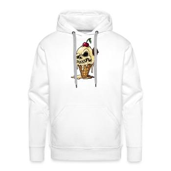SPOOKY_ICECREAM_CONE - Men's Premium Hoodie - white - Front - Liam (192cm)