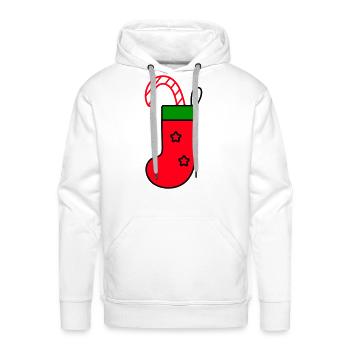 christmas sock with candy cane - Men's Premium Hoodie - white - Front - Liam (192cm)