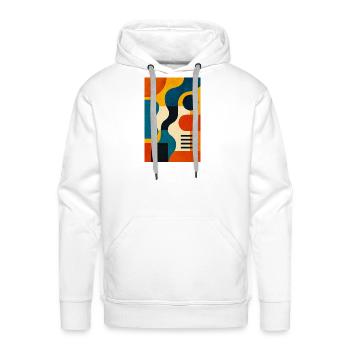 Abstraction géométrique audacieuse dans une palette chaleureuse - Molleton à capuche Premium pour homme - blanc - Devant - Liam (192cm)