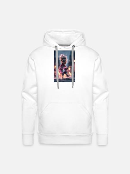 Dreaded Rockstar Pink Guitar - Men's Premium Hoodie - white