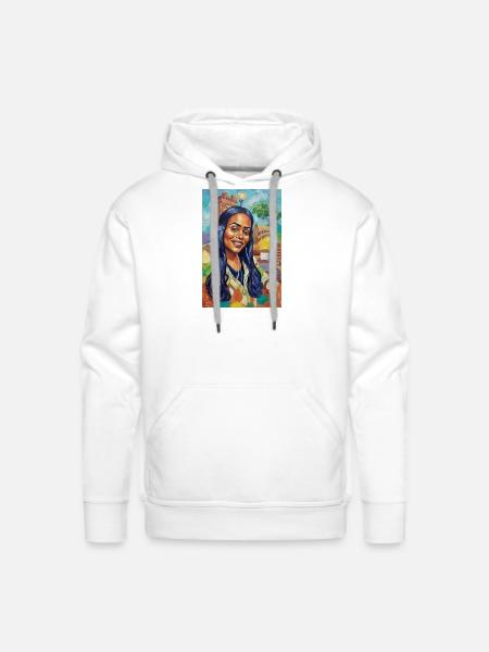 Bluehair City Portrait - Men's Premium Hoodie - white