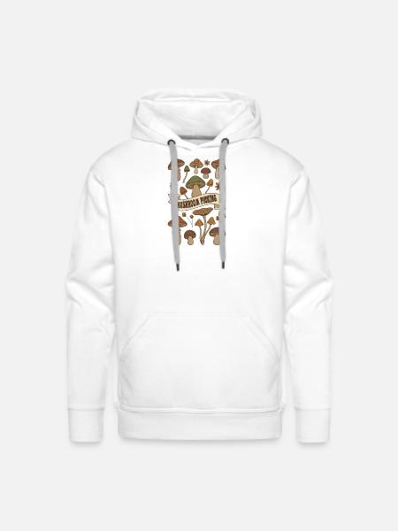 Mushroom Picking Harvest - Men's Premium Hoodie - white