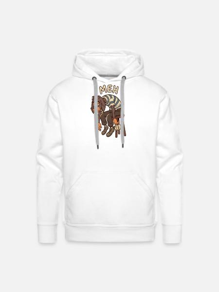 Meh Dog Striped Sweater - Men's Premium Hoodie - white